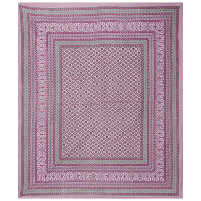 Rudra Bazaar Pink 210 TC Cotton Double King Bedsheet With 2 Pillow Covers