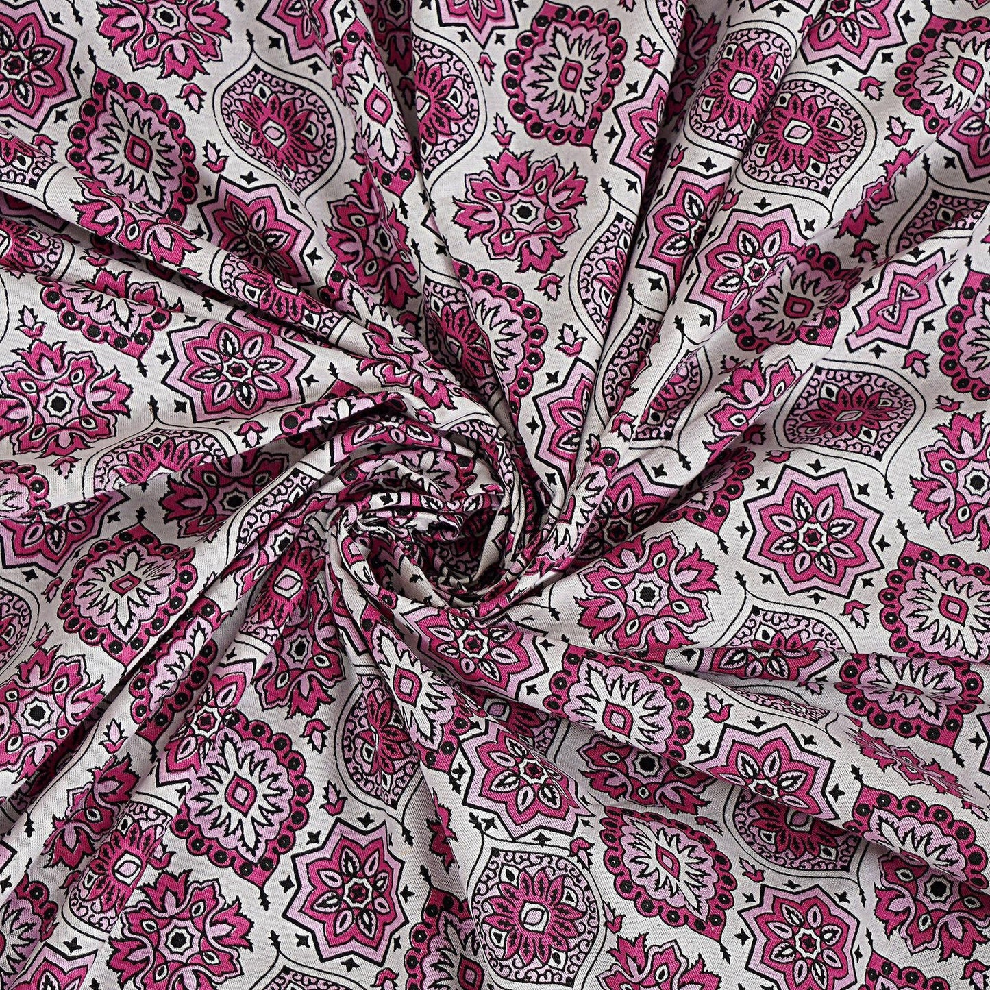 Rudra Bazaar Pink 210 TC Cotton Double King Bedsheet With 2 Pillow Covers