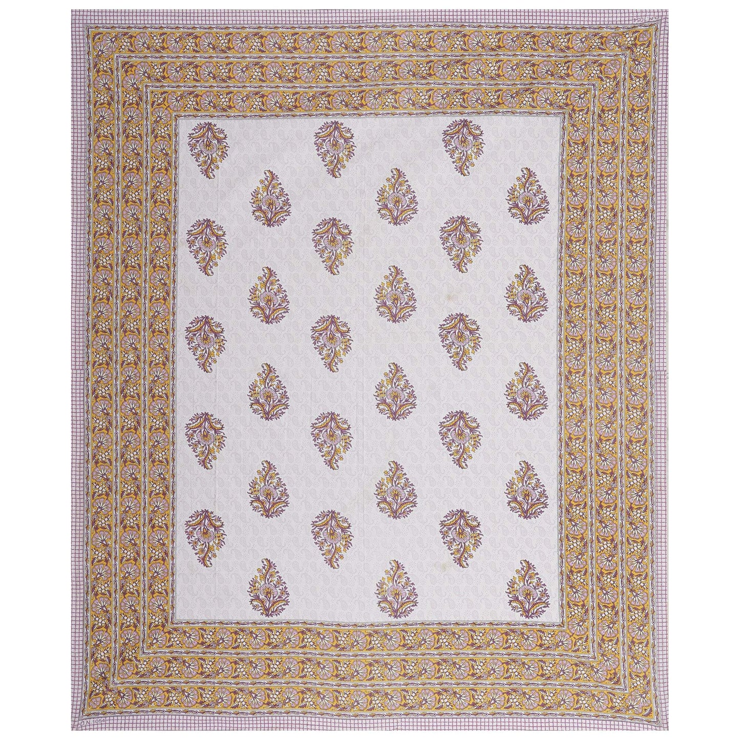 Rudra Bazaar Purple Gold 210 TC Cotton Double King Bedsheet With 2 Pillow Covers