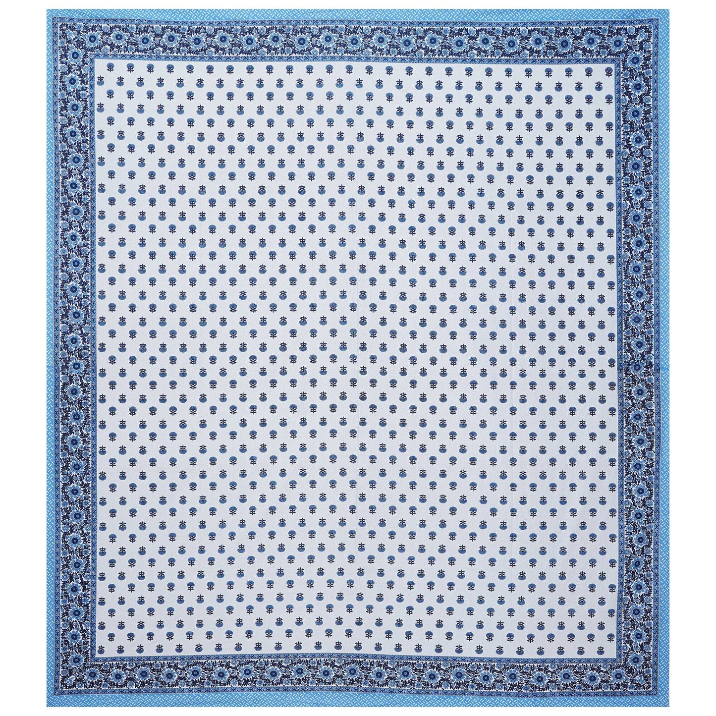 Rudra Bazaar Blue 210 TC Cotton Double King Bedsheet With 2 Pillow Covers