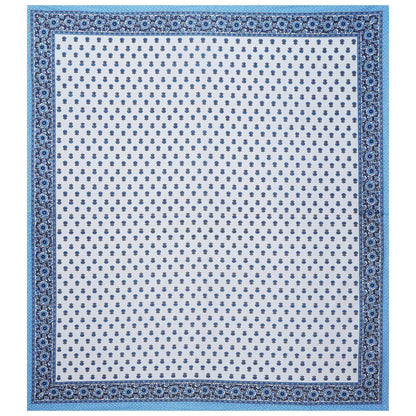 Rudra Bazaar Blue 210 TC Cotton Double King Bedsheet With 2 Pillow Covers
