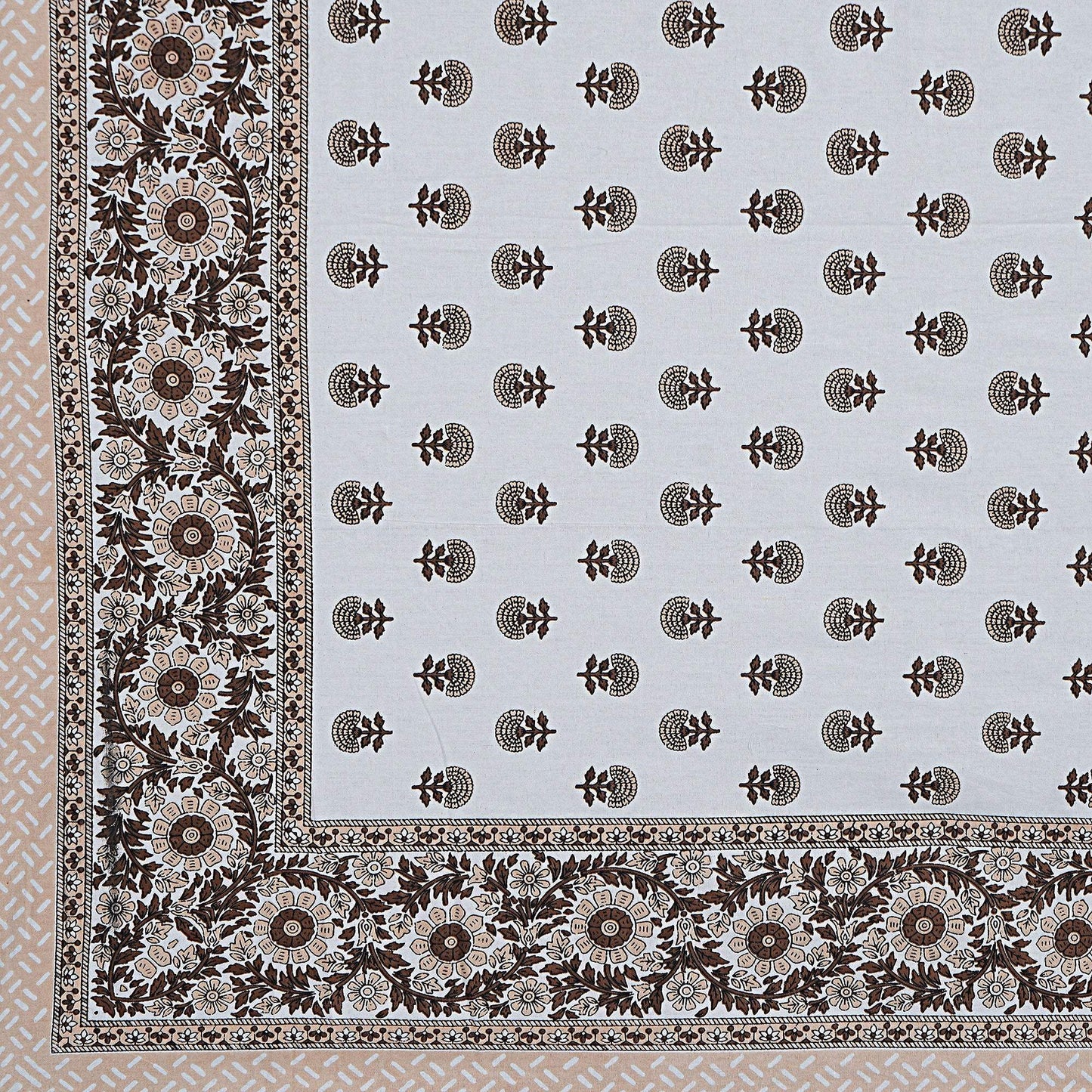 Rudra Bazaar Brown 210 TC Cotton Double King Bedsheet With 2 Pillow Covers