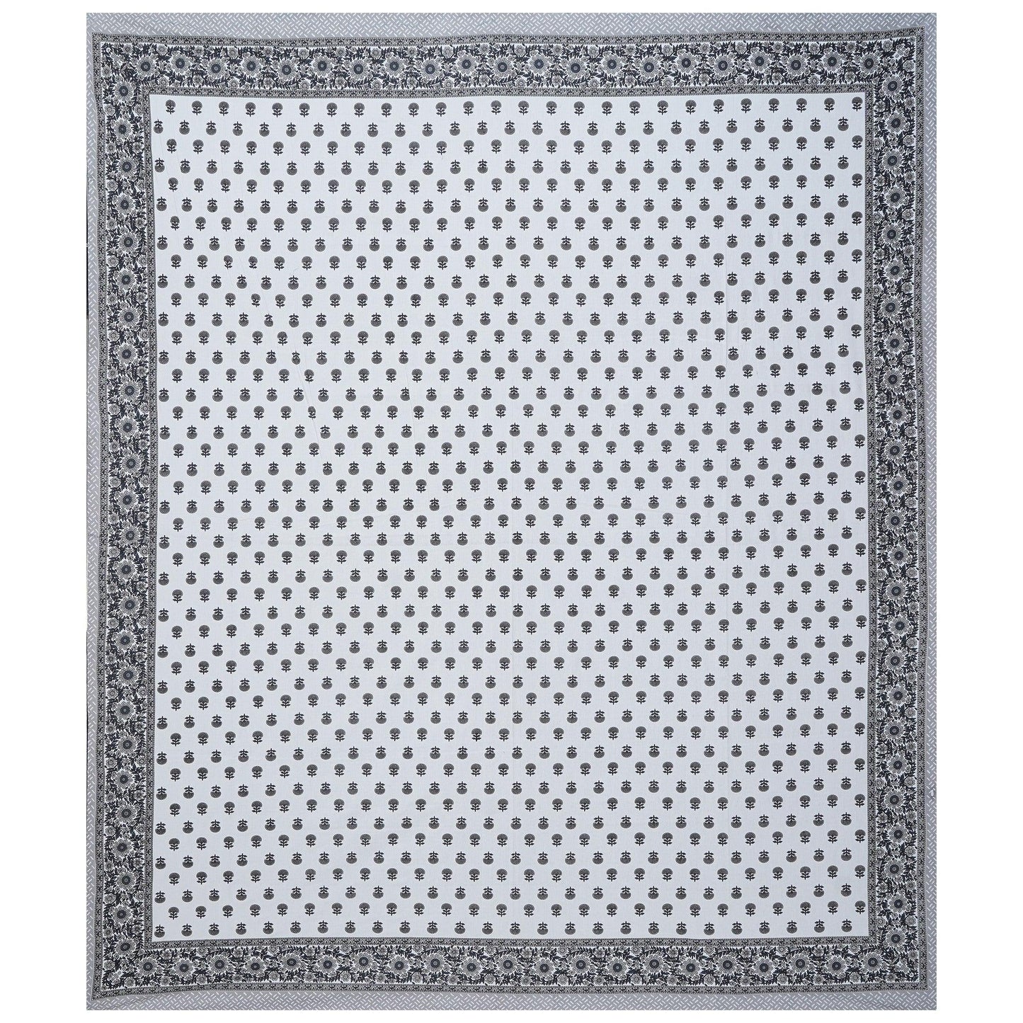 Rudra Bazaar Grey 210 TC Cotton Double King Bedsheet With 2 Pillow Covers