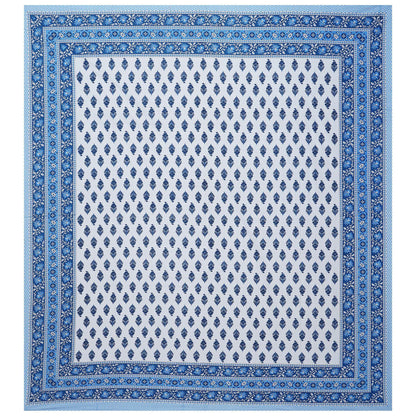 Rudra Bazaar Blue 210 TC Cotton Double King Bedsheet With 2 Pillow Covers