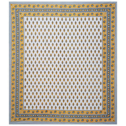 Rudra Bazaar Yellow 210 TC Cotton Double King Bedsheet With 2 Pillow Covers