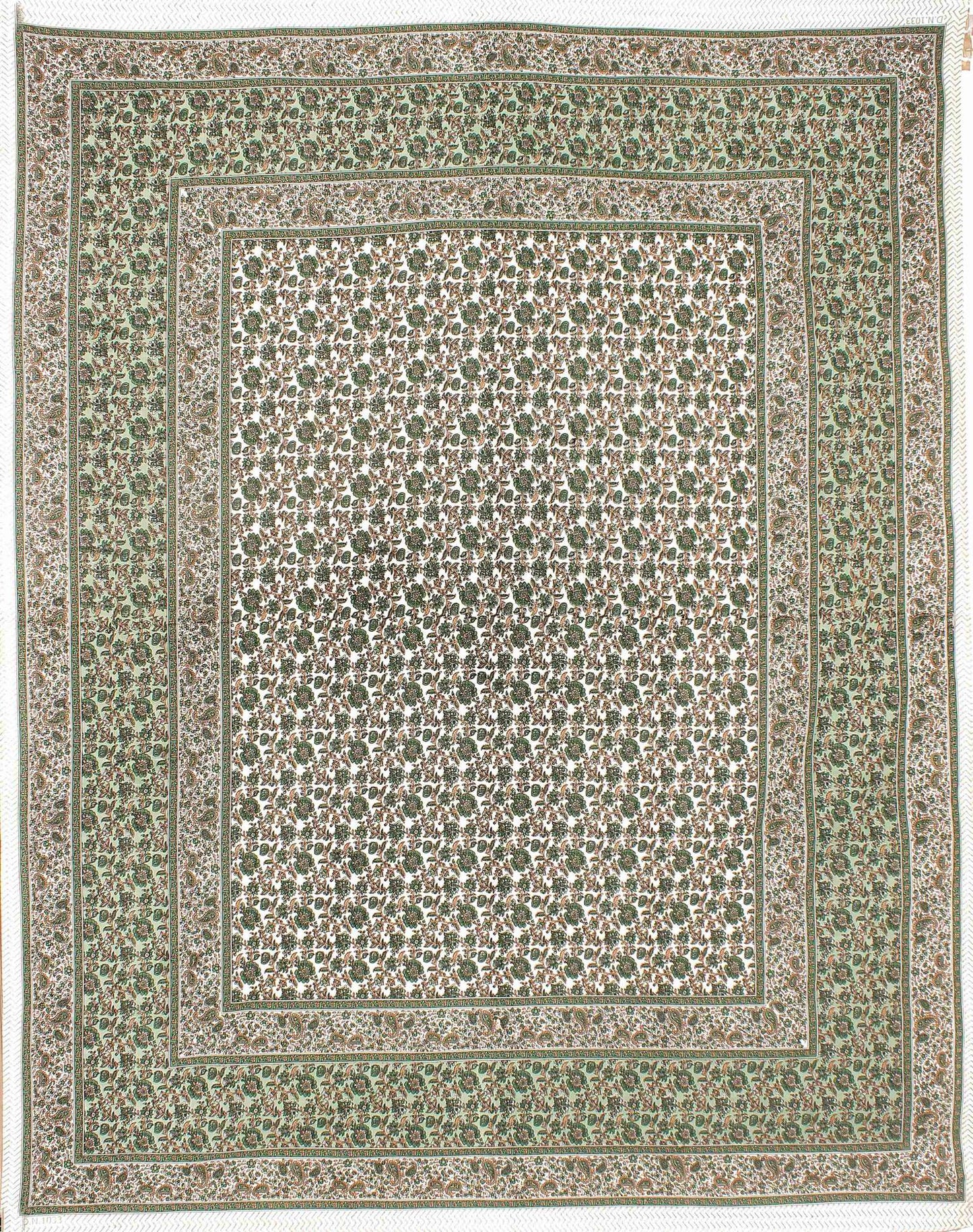 Rudra Bazaar Green 210 TC Cotton Double King Bedsheet With 2 Pillow Covers