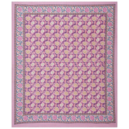 Rudra Bazaar Pink 210 TC Cotton Double King Bedsheet With 2 Pillow Covers