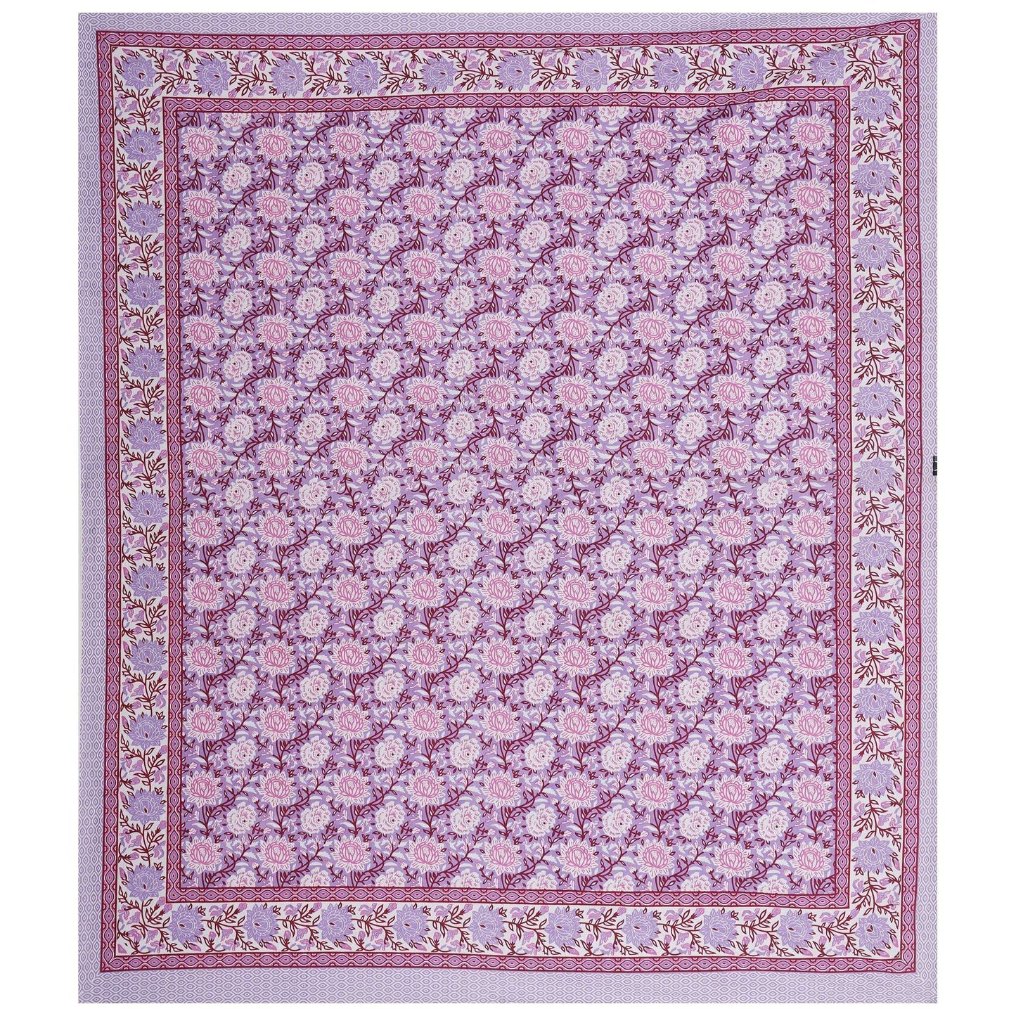 Rudra Bazaar Purple 210 TC Cotton Double King Bedsheet With 2 Pillow Covers