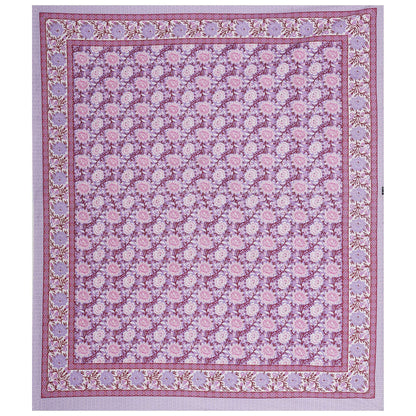 Rudra Bazaar Purple 210 TC Cotton Double King Bedsheet With 2 Pillow Covers