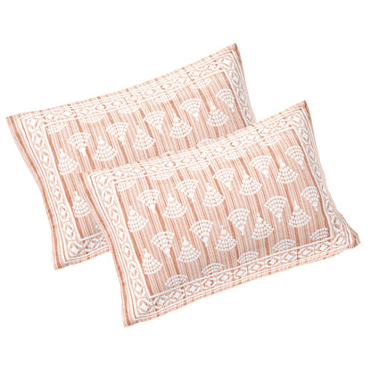 Rudra Bazaar Brown 210 TC Cotton Double King Bedsheet With 2 Pillow Covers