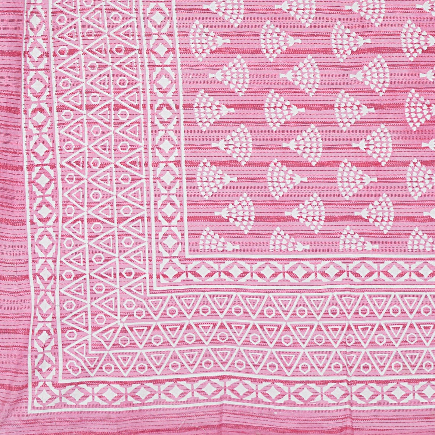 Rudra Bazaar Pink 210 TC Cotton Double King Bedsheet With 2 Pillow Covers