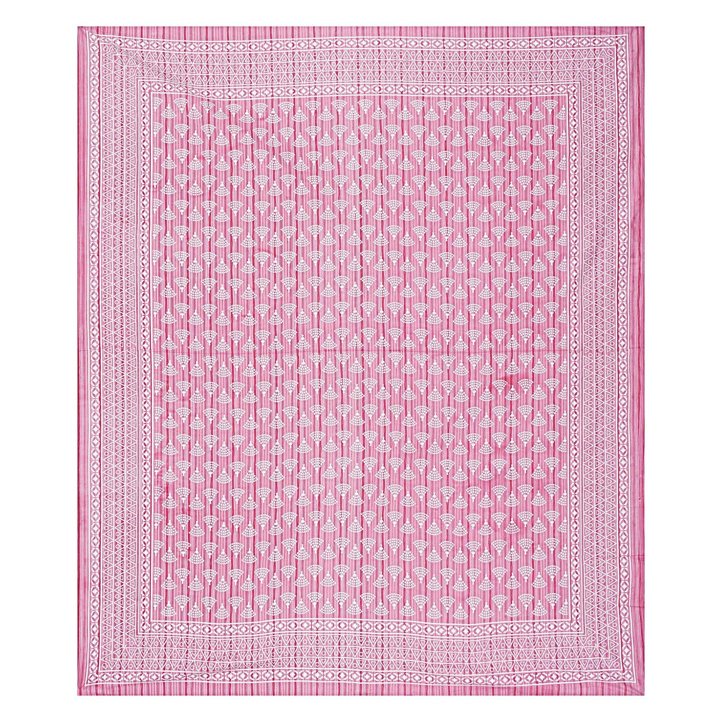 Rudra Bazaar Pink 210 TC Cotton Double King Bedsheet With 2 Pillow Covers