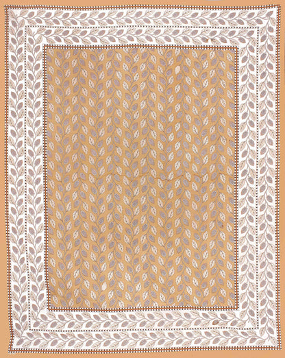 Rudra Bazaar Brown 210 TC Cotton Double King Bedsheet With 2 Pillow Covers