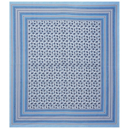 Rudra Bazaar Blue 210 TC Cotton Double King Bedsheet With 2 Pillow Covers