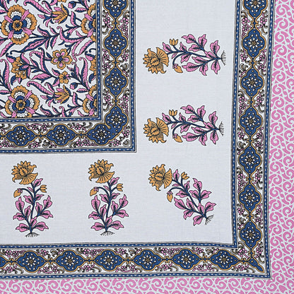 Rudra Bazaar Pink 210 TC Cotton Double King Bedsheet With 2 Pillow Covers