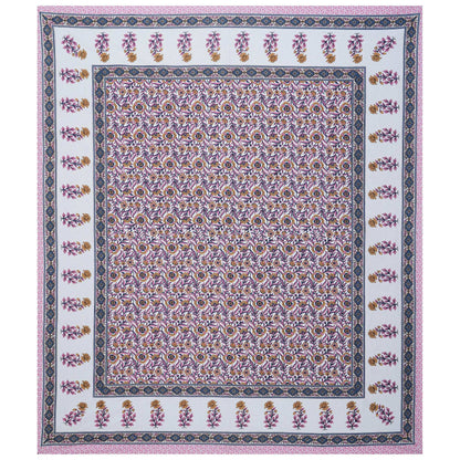 Rudra Bazaar Pink 210 TC Cotton Double King Bedsheet With 2 Pillow Covers