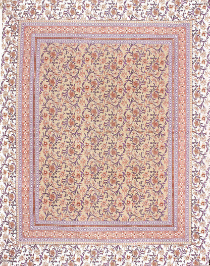 Rudra Bazaar Brown 210 TC Cotton Double King Bedsheet With 2 Pillow Covers