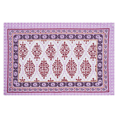 Rudra Bazaar Purple 210 TC Cotton Double King Bedsheet With 2 Pillow Covers