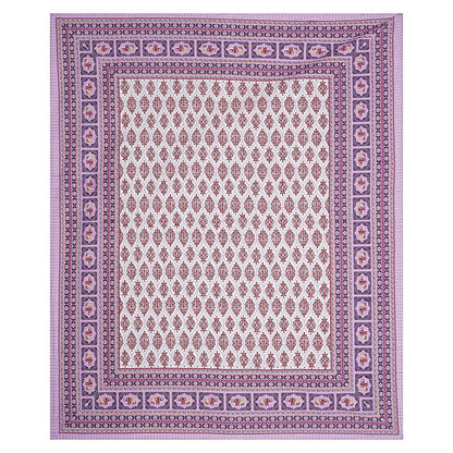 Rudra Bazaar Purple 210 TC Cotton Double King Bedsheet With 2 Pillow Covers