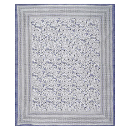 Rudra Bazaar Blue 210 TC Cotton Double King Bedsheet With 2 Pillow Covers