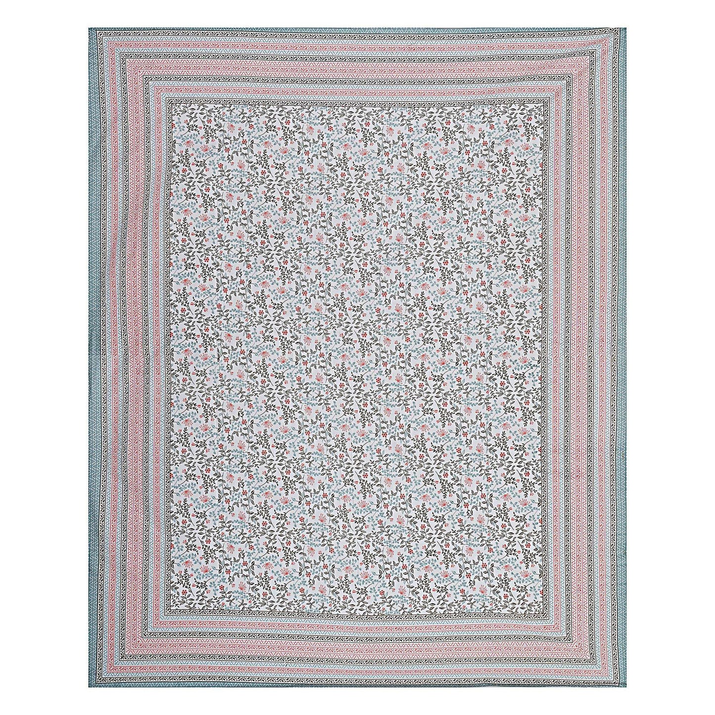 Rudra Bazaar Grey 210 TC Cotton Double King Bedsheet With 2 Pillow Covers