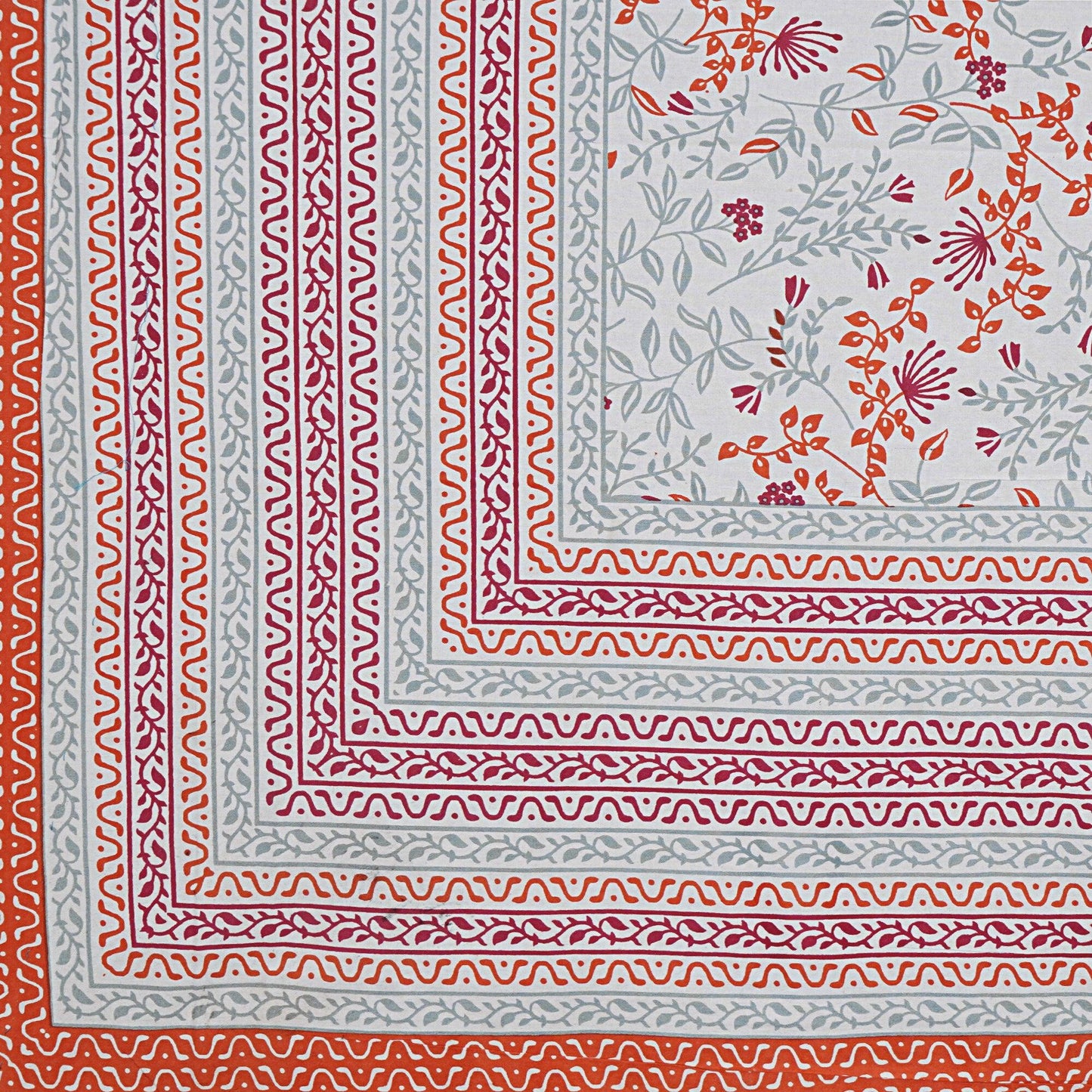 Rudra Bazaar Orange 210 TC Cotton Double King Bedsheet With 2 Pillow Covers