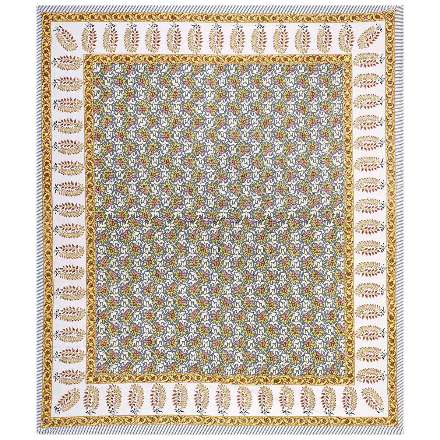 Rudra Bazaar Multi 210 TC Cotton Double King Bedsheet With 2 Pillow Covers