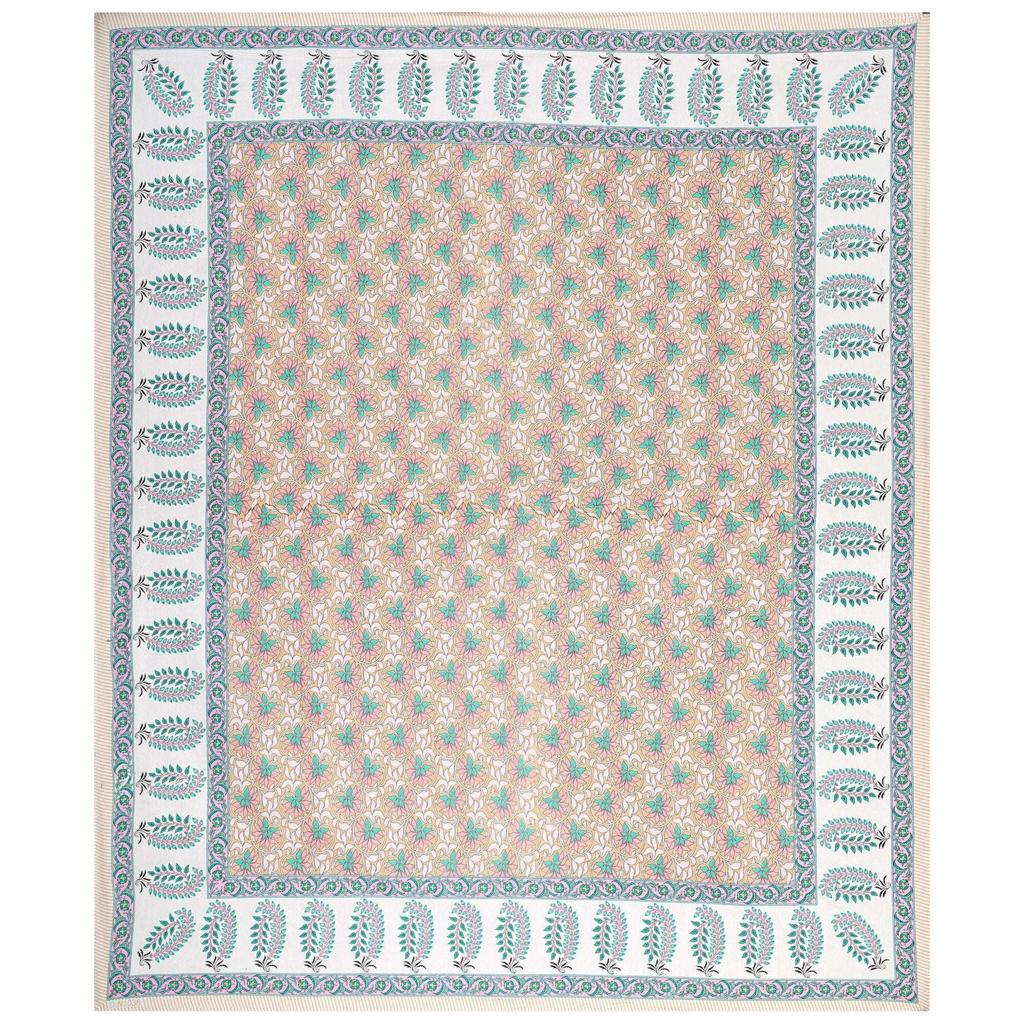 Rudra Bazaar Multi 210 TC Cotton Double King Bedsheet With 2 Pillow Covers