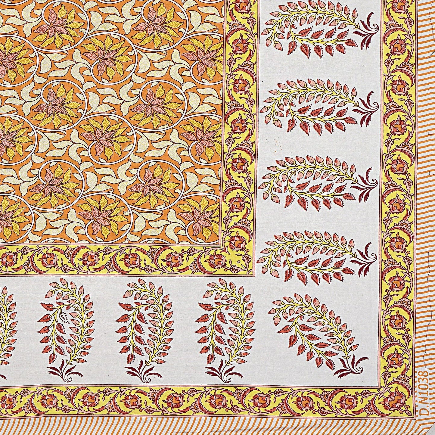 Rudra Bazaar Multi 210 TC Cotton Double King Bedsheet With 2 Pillow Covers