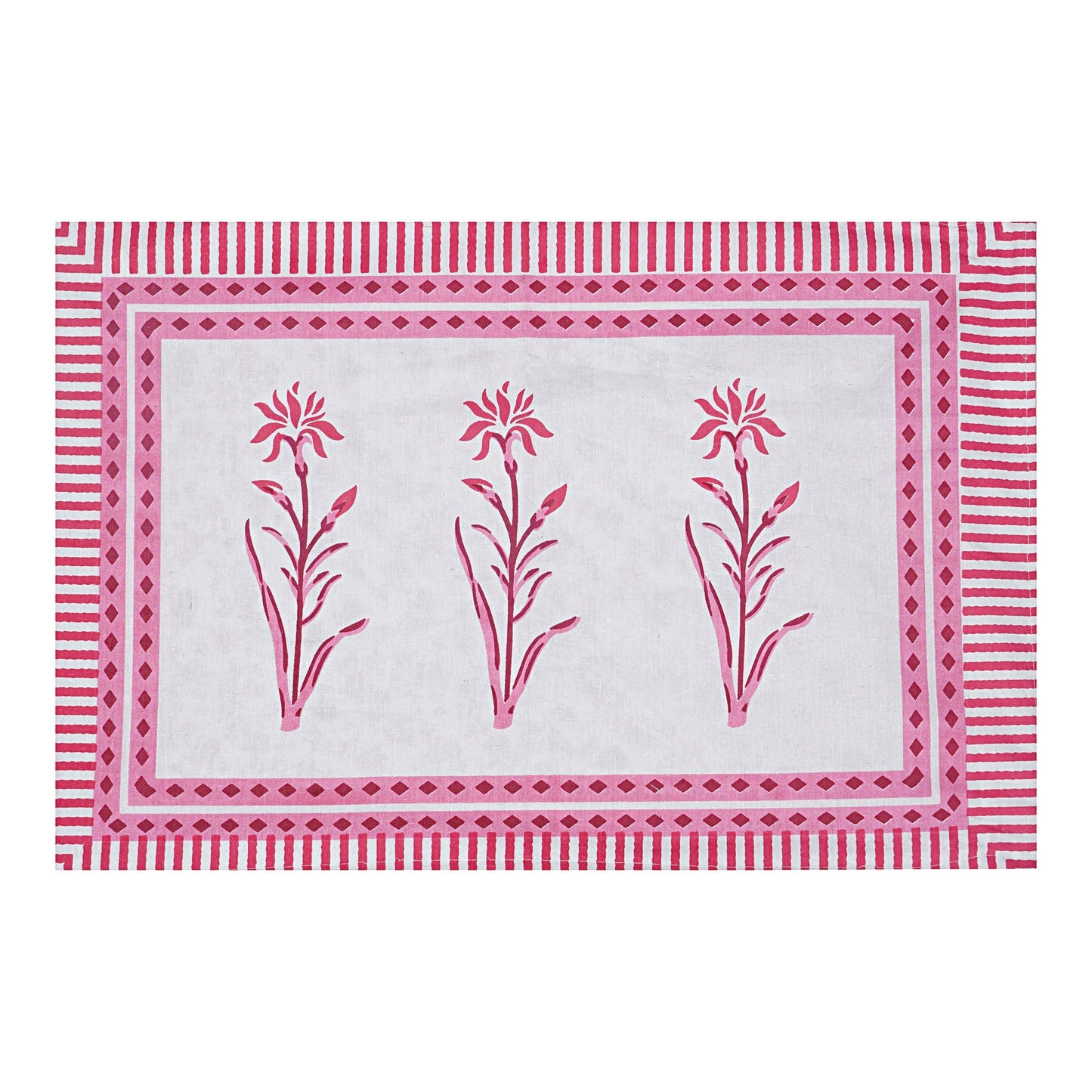 Rudra Bazaar Pink 210 TC Cotton Double King Bedsheet With 2 Pillow Covers