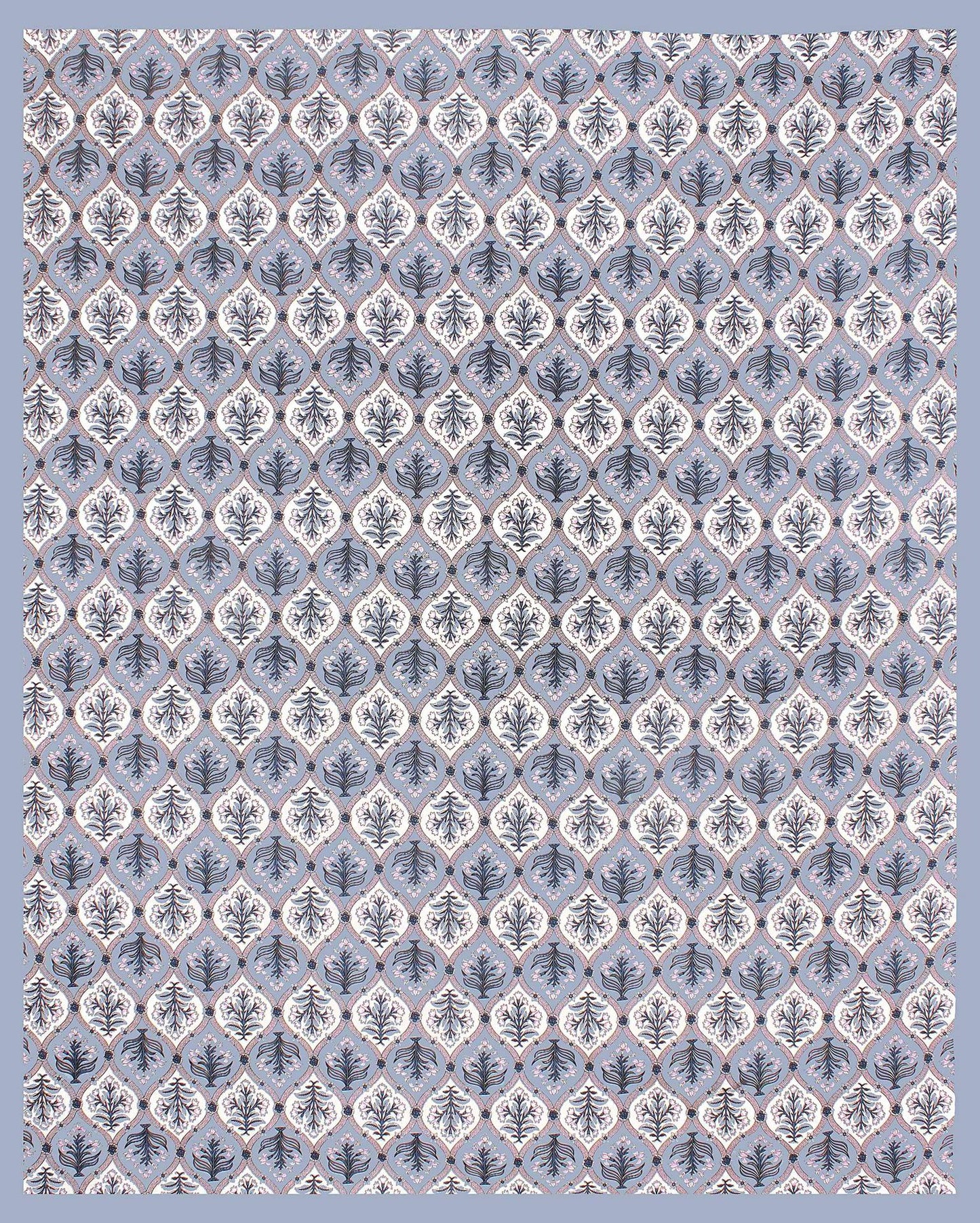 Rudra Bazaar Blue 210 TC Cotton Double King Bedsheet With 2 Pillow Covers