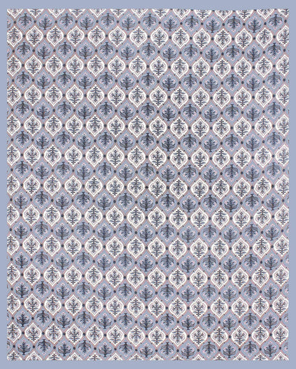 Rudra Bazaar Blue 210 TC Cotton Double King Bedsheet With 2 Pillow Covers