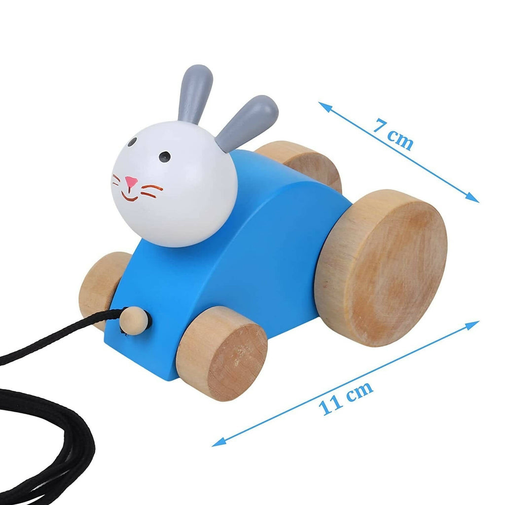 Matoyi Fish Rattle & Blue Rabbit Pull Along & Flat Disk Rattle & Bear Teether For Kids
