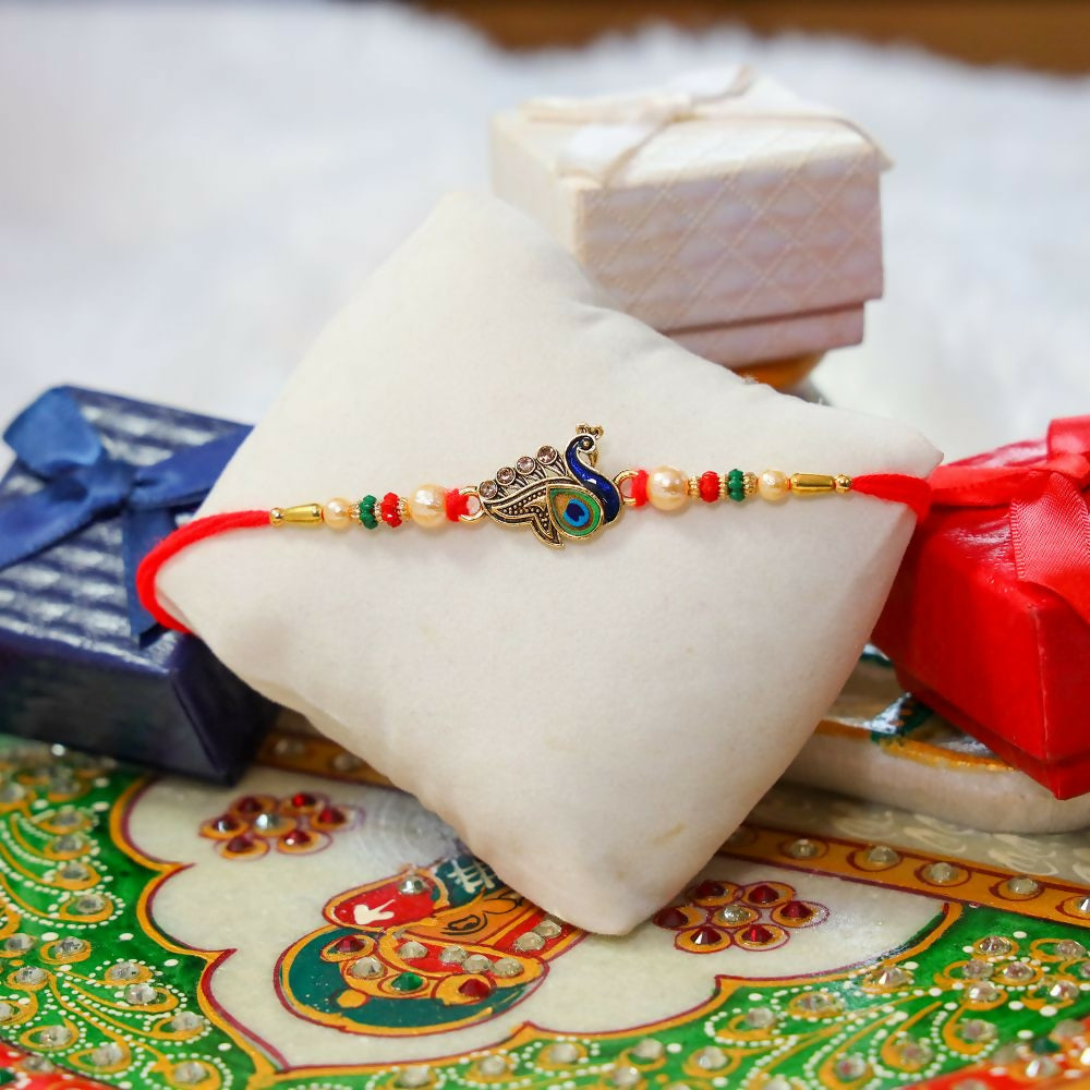 Indianvibez Peacock Desgin Work Rakhi