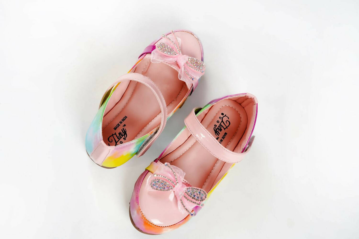 Tiny Bugs Girls Party Wear Velcro Ballerinas - Pink