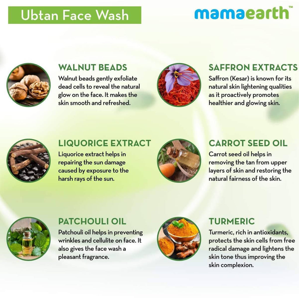 Mamaearth Ubtan Face Wash For Tan Removal -100 ml - Pack of 1