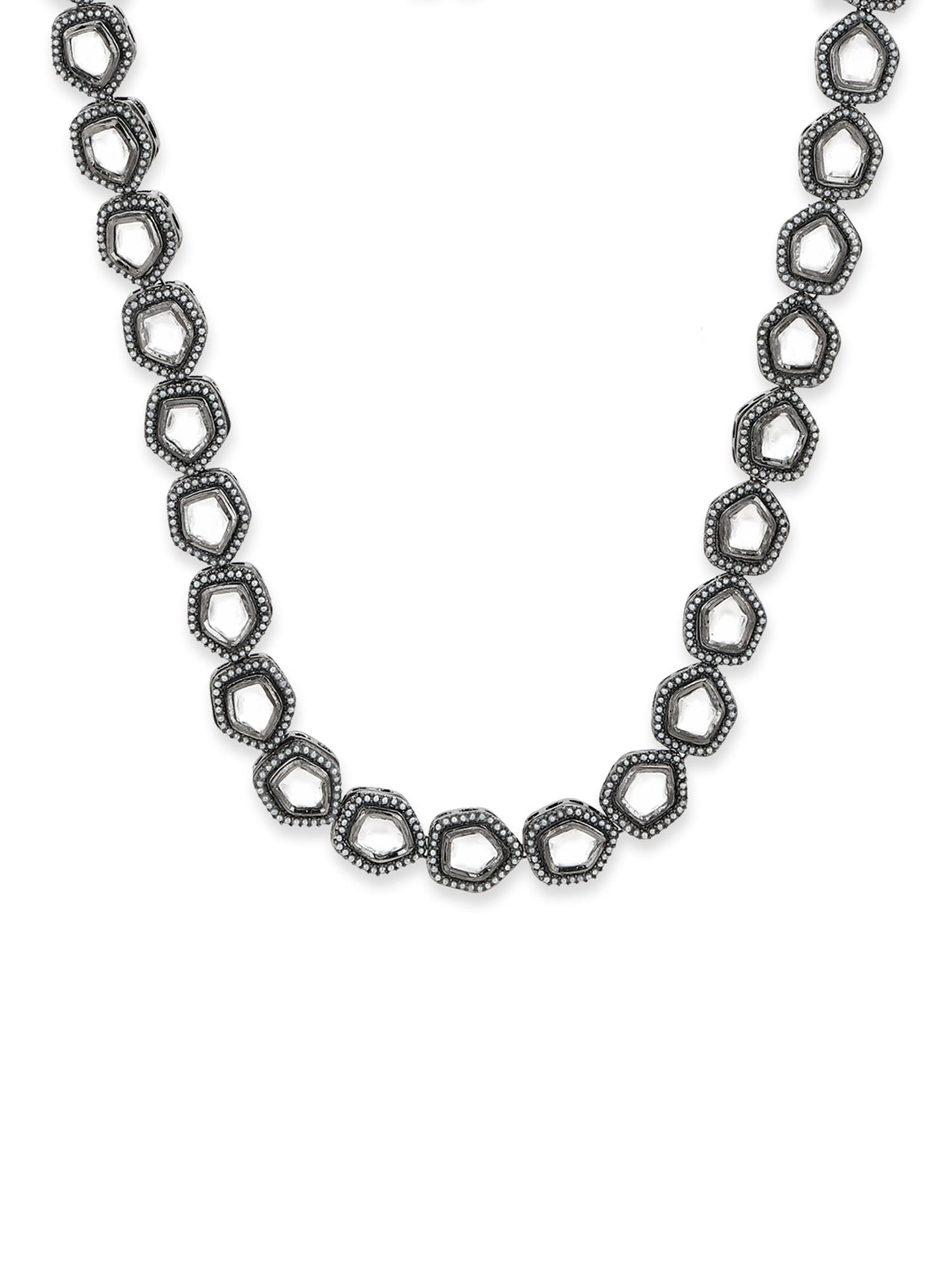 Black Brass Rhodium-Plated Necklace - Ruby Raang