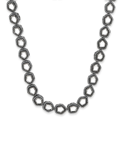 Black Brass Rhodium-Plated Necklace - Ruby Raang
