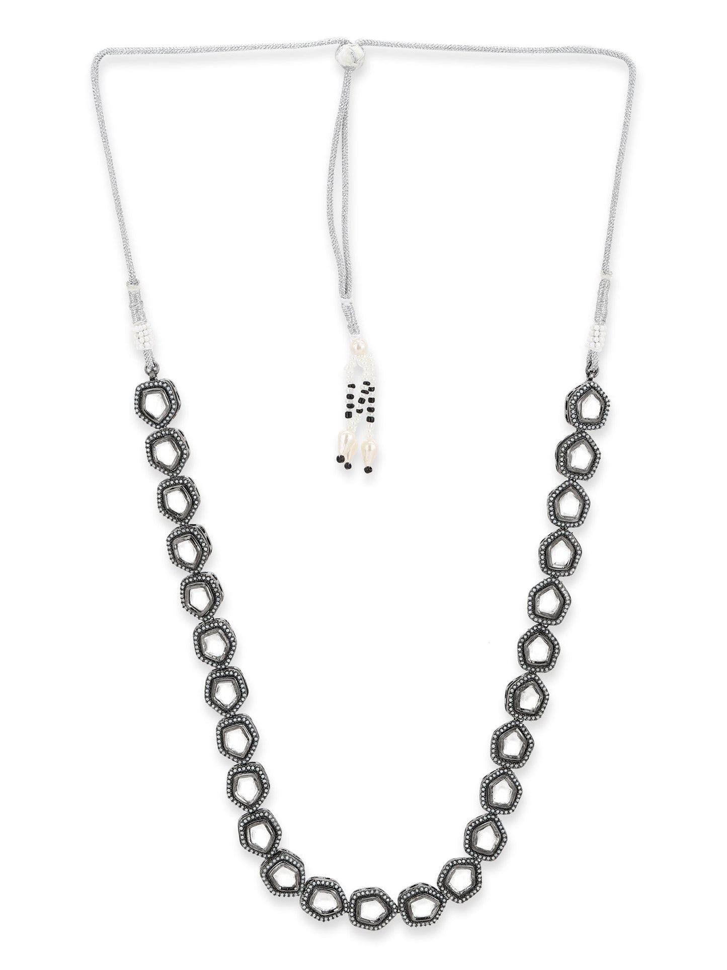 Black Brass Rhodium-Plated Necklace - Ruby Raang