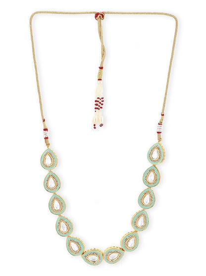 Green Brass Gold-Polished Necklace - Ruby Raang