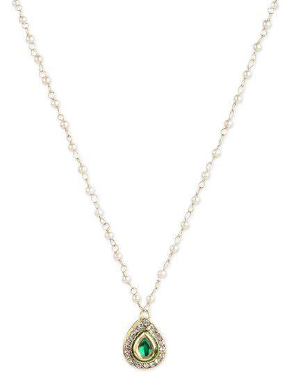 Gold-Polished White Brass Necklace - Ruby Raang