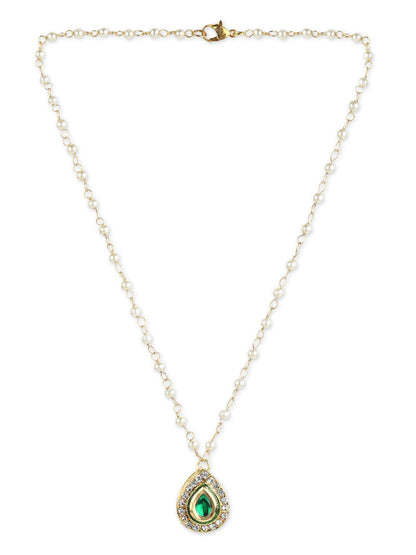 Gold-Polished White Brass Necklace - Ruby Raang