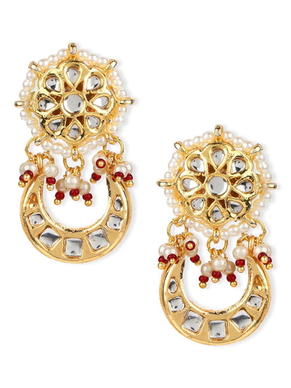 Gold-Toned Contemporary Studs Earrings - Ruby Raang