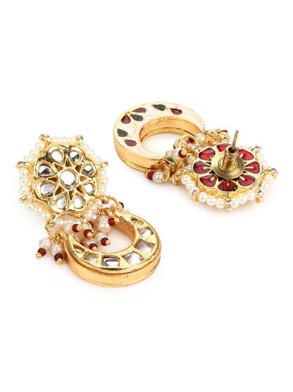 Gold-Toned Contemporary Studs Earrings - Ruby Raang