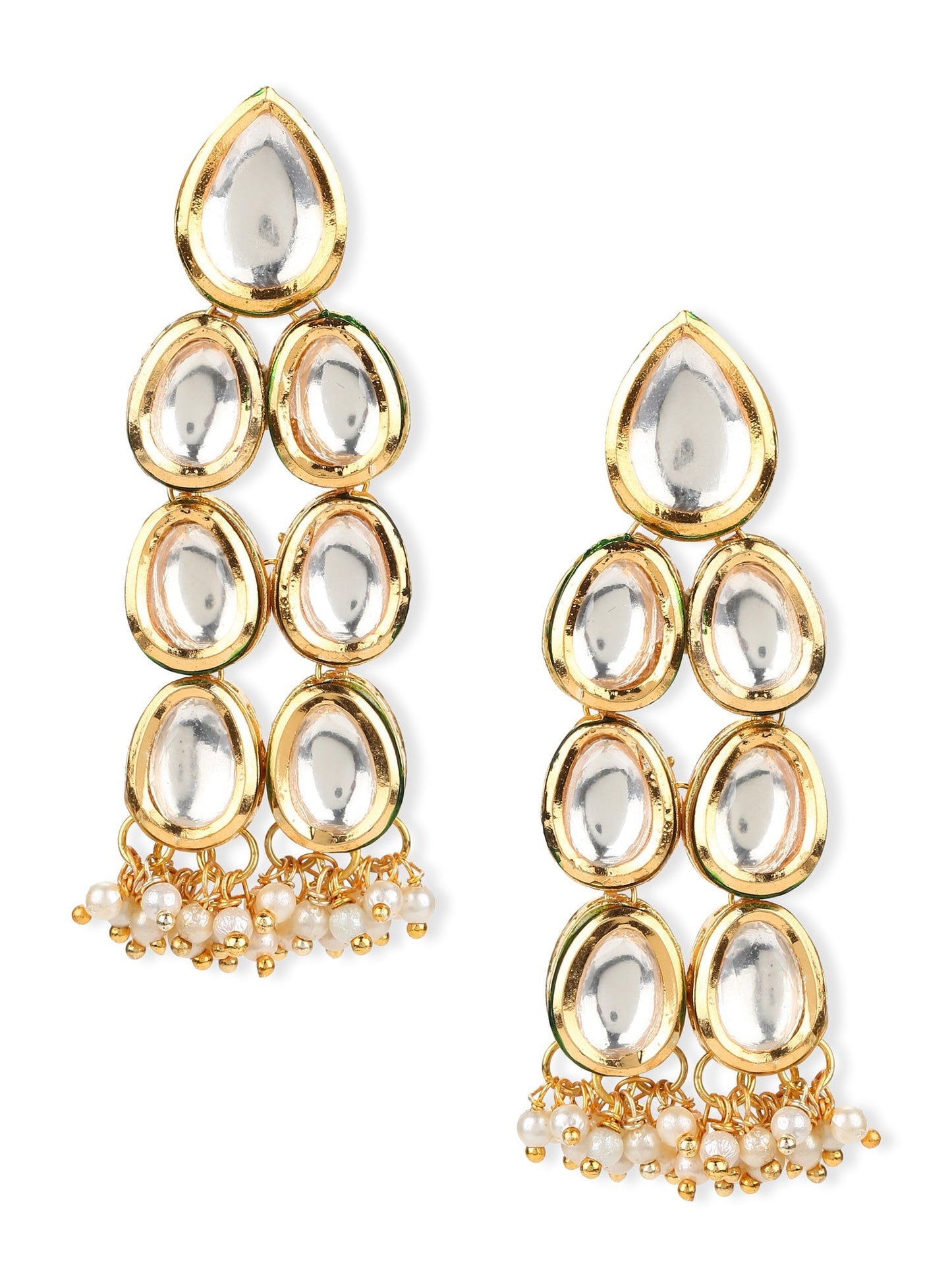 Silver Gold-Polished Contemporary Jhumkas Earrings - Ruby Raang