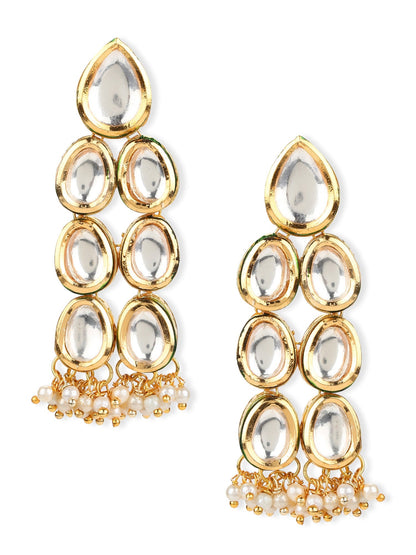 Silver Gold-Polished Contemporary Jhumkas Earrings - Ruby Raang