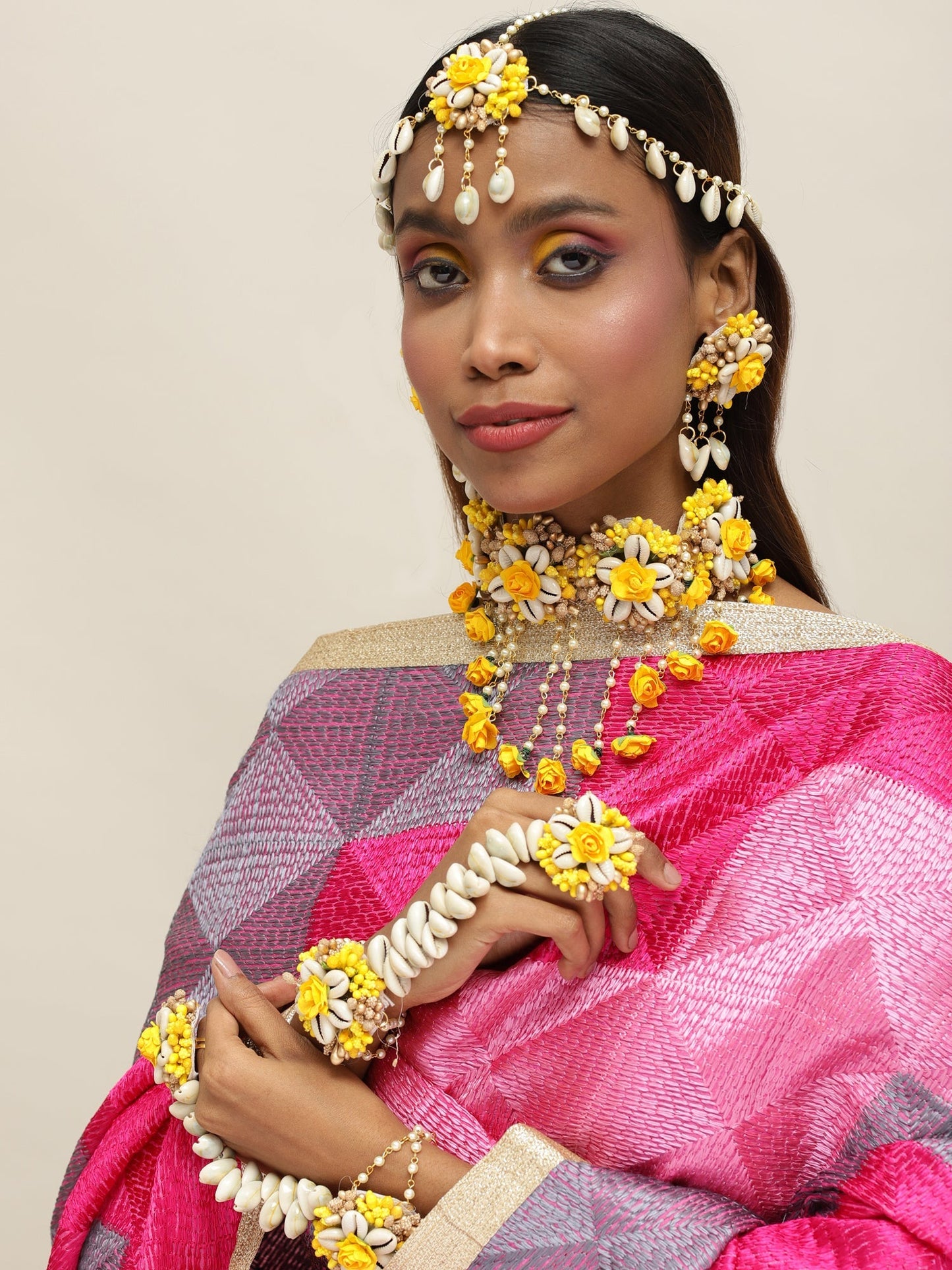 Yellow Gold-Polished Jewellery Set - Ruby Raang