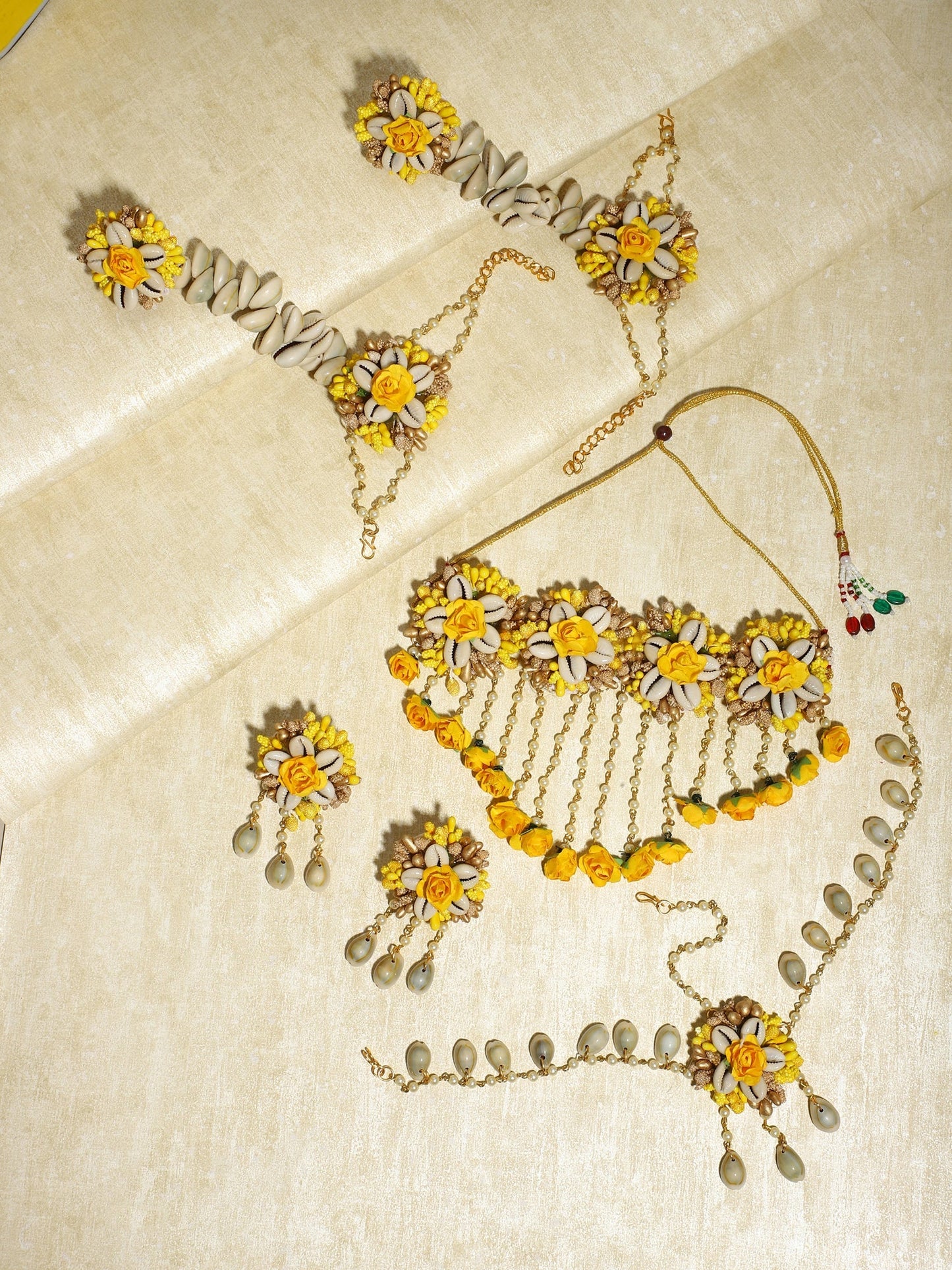 Yellow Gold-Polished Jewellery Set - Ruby Raang