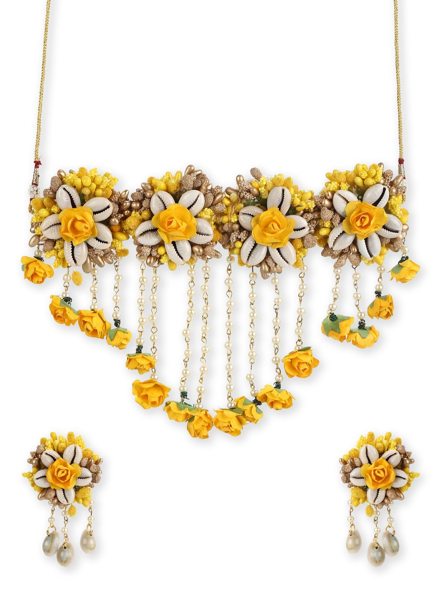 Yellow Gold-Polished Jewellery Set - Ruby Raang