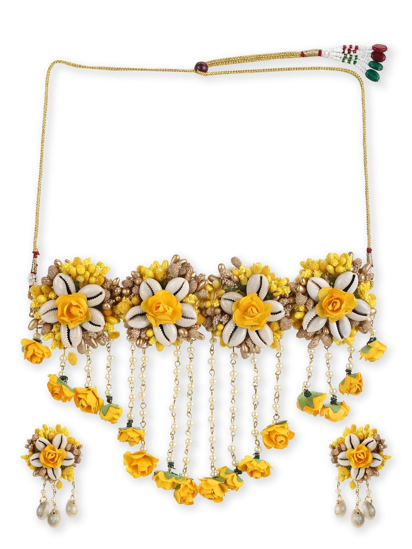 Yellow Gold-Polished Jewellery Set - Ruby Raang